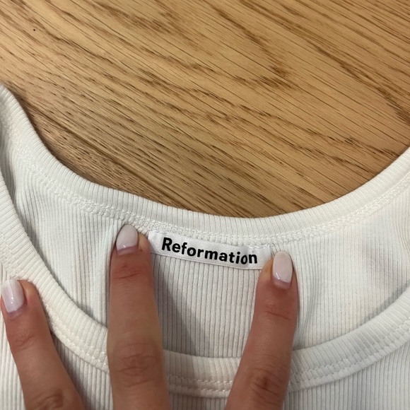 Reformation white ribbed crop top Adel tank size XS - Picture 6 of 6